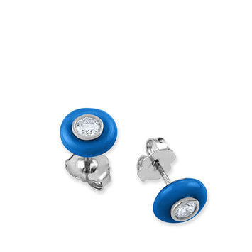 Belle Ciambelle Studs in 14K Gold and Cobalt Blue Onyx