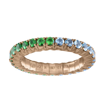 Tsavorites & Light-Blue Sapphires · Duet Rings