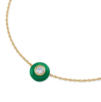 Belle Ciambelle Pendant in 14K Gold and Kelly Green Malachite