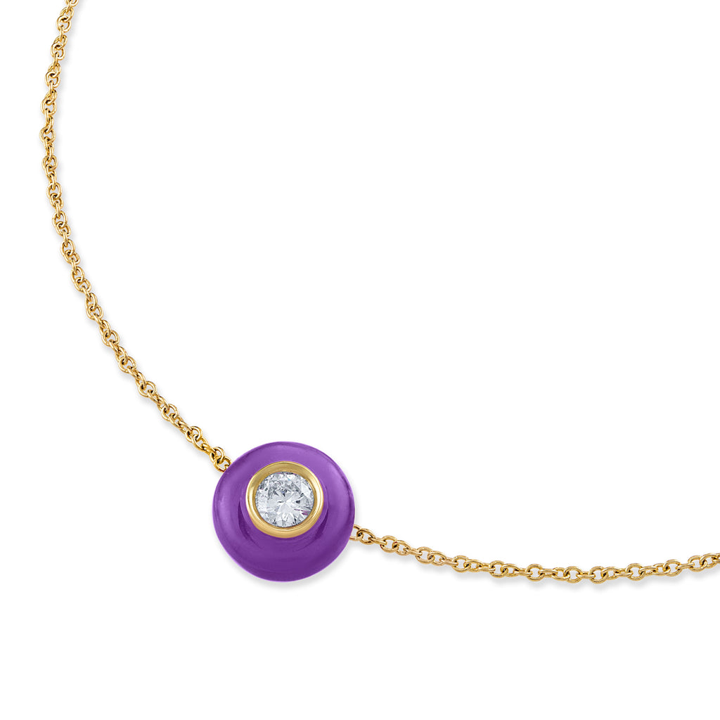 Belle Ciambelle Pendant in 14K Gold and Vivid Purple Amethyst