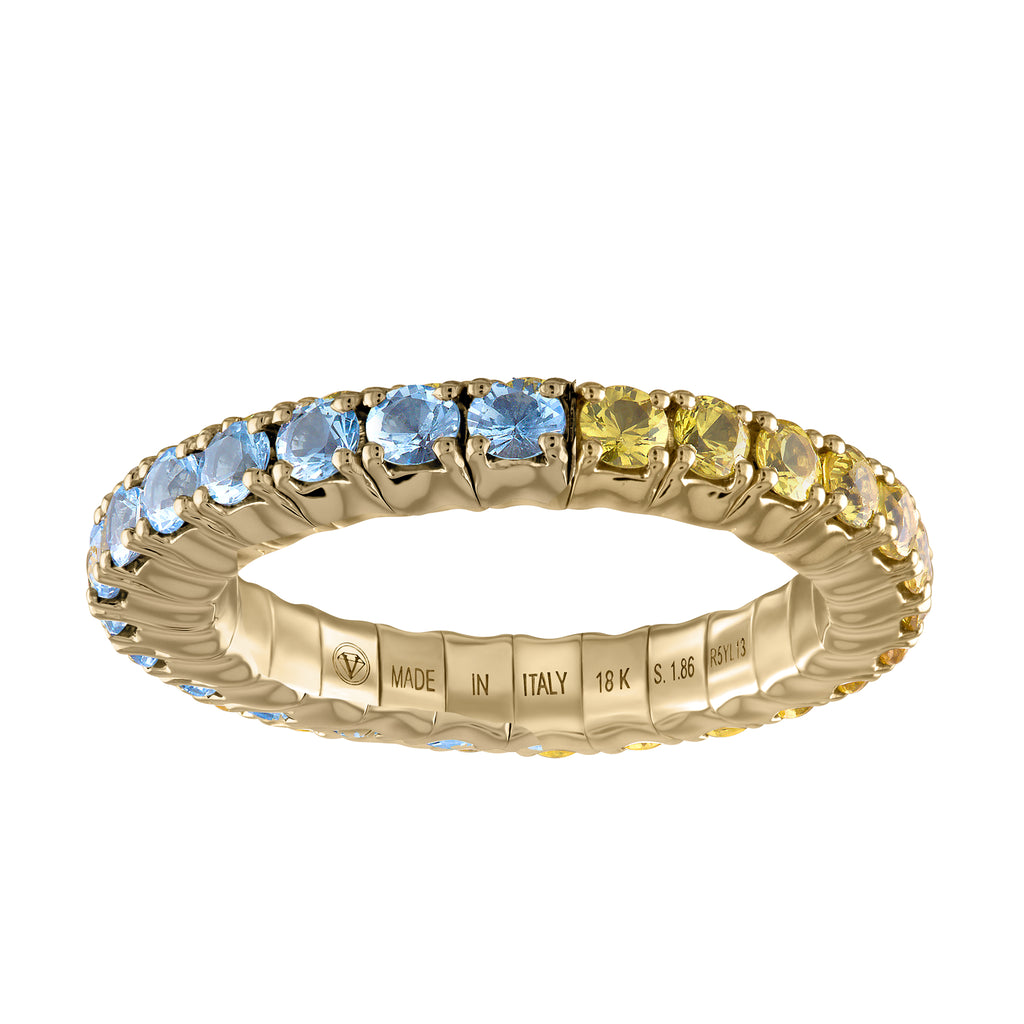 Light-Blue & Yellow Sapphires · Duet Rings