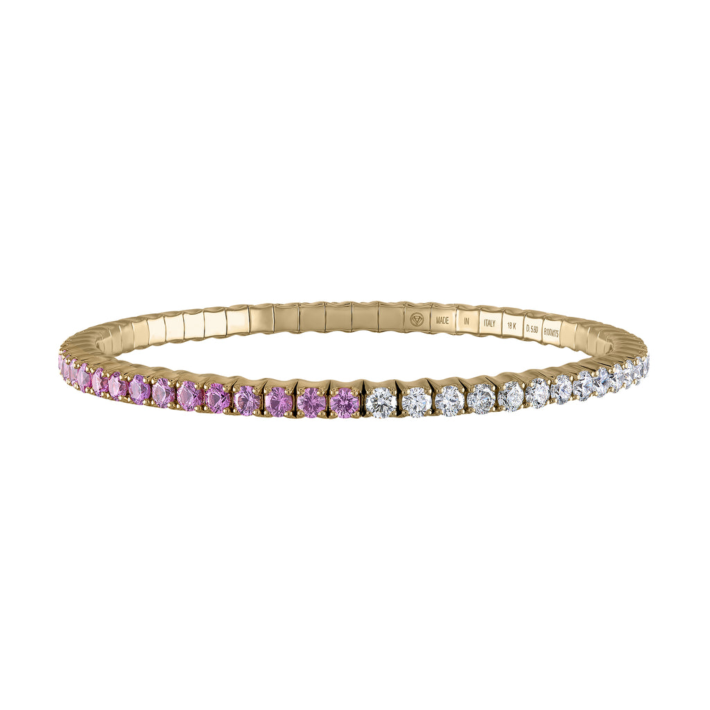 Pink Sapphires & Diamond  · Duet Bracelets