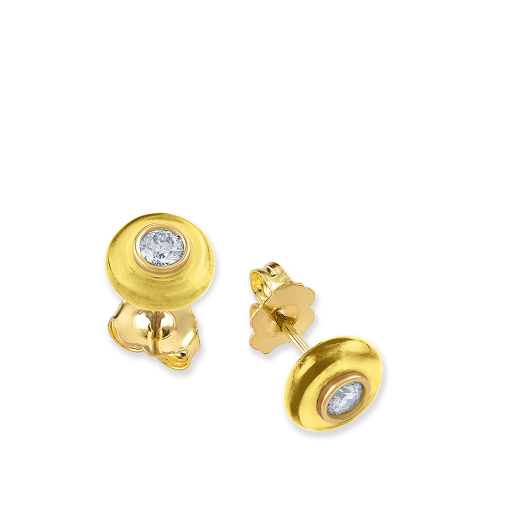 Belle Ciambelle Studs in 14K Gold and Vivid Yellow Citrine